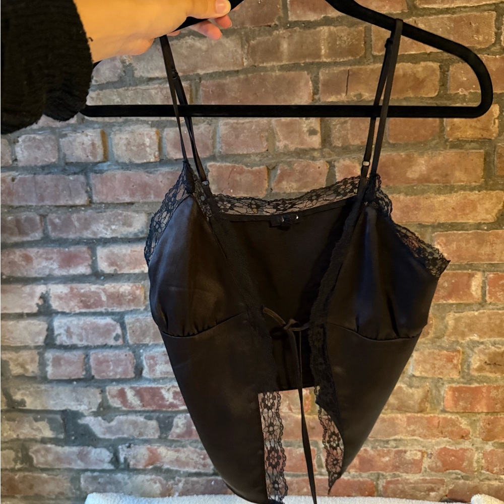 NBD Black Lace Trim Cami Top